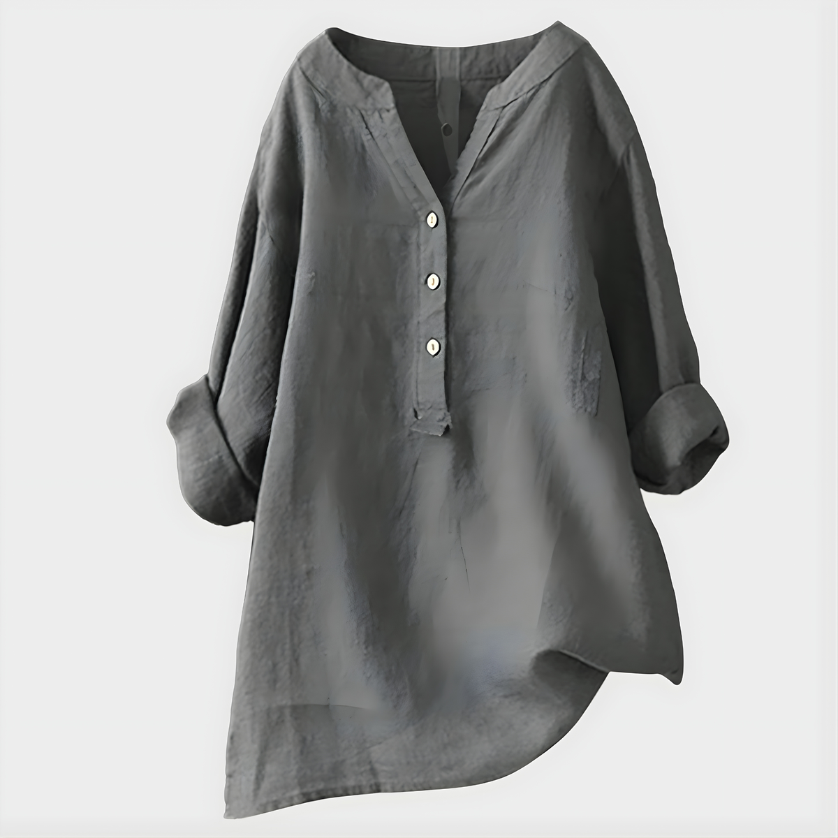 Lora | Blusa in cotone e lino con scollo a V