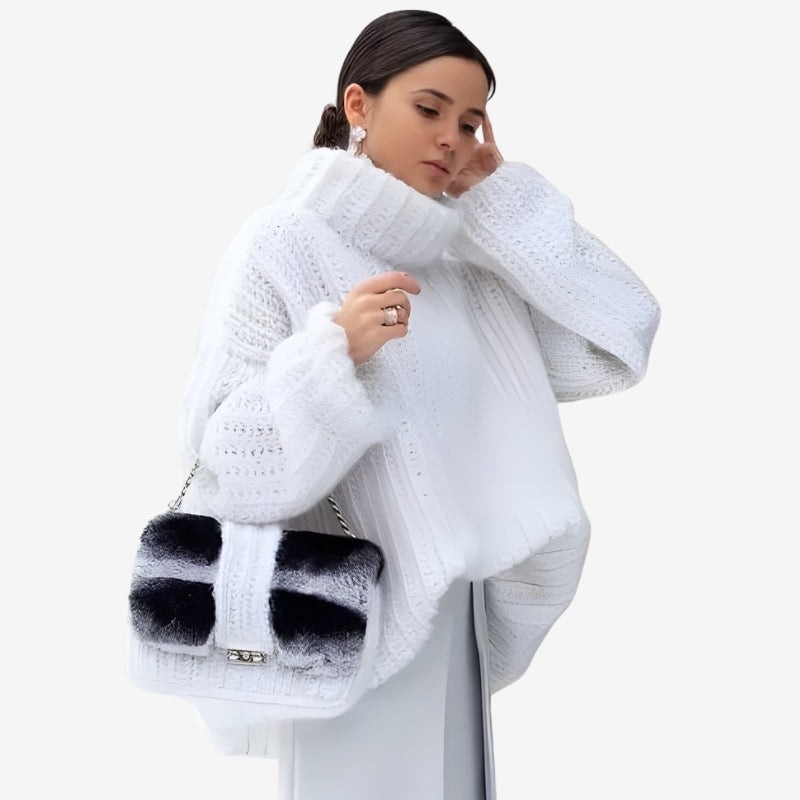 Chloe - Maglione oversize a manica lunga con collo alto