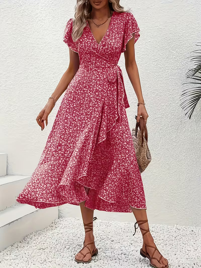 Marta | Vestido floral cruzado con escote en V