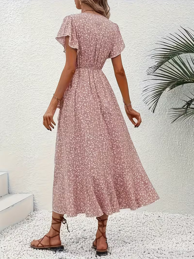 Marta | Vestido floral cruzado con escote en V