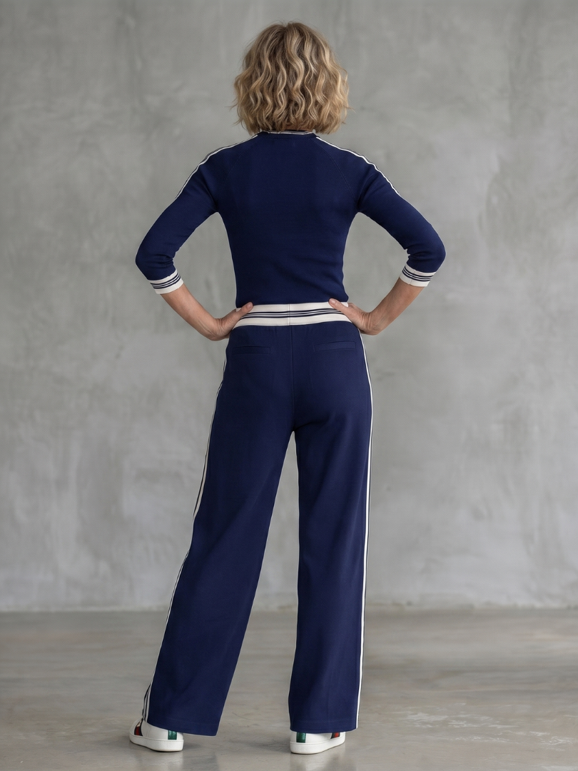 Luna | Top Aderente a Maniche Lunghe e Pantaloni a Gamba Larga