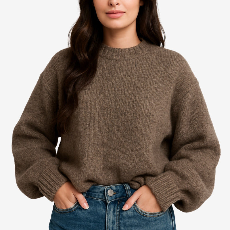 Sterre – Maglione oversize a maniche lunghe con scollo rotondo