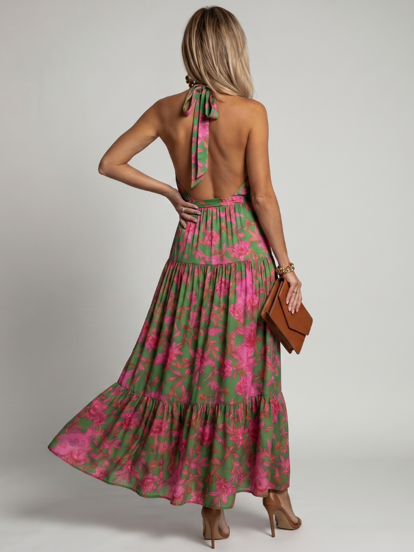 Gabriele | Abito midi halter drappeggiato