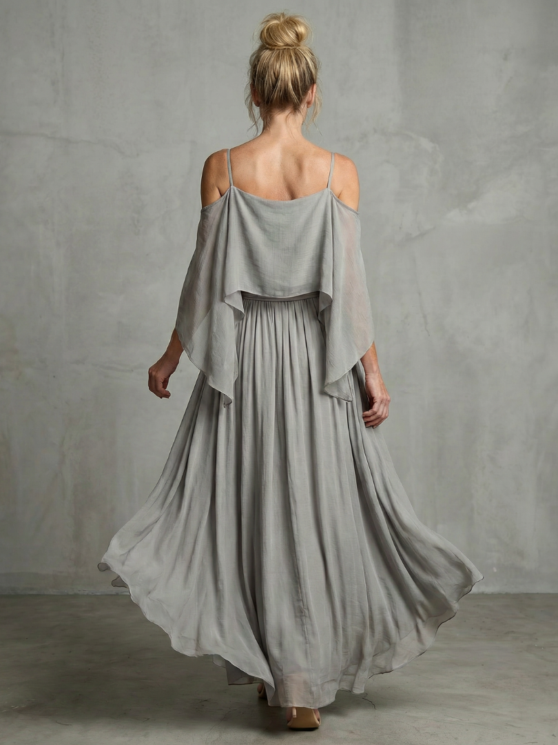 Marisol | Set con Top Drappeggiato a Spalle Scoperte e Pantaloni a Gamba Larga