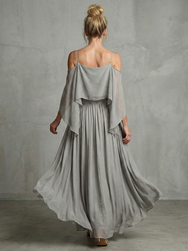 Marisol | Set con Top Drappeggiato a Spalle Scoperte e Pantaloni a Gamba Larga
