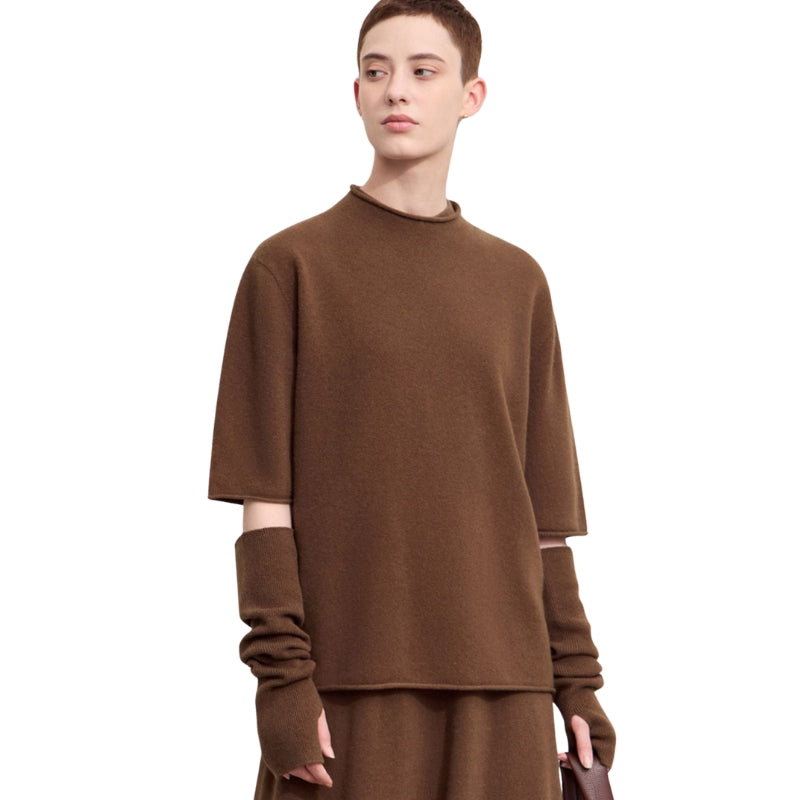 Aria – Maglione con scollo rotondo e maniche staccabili