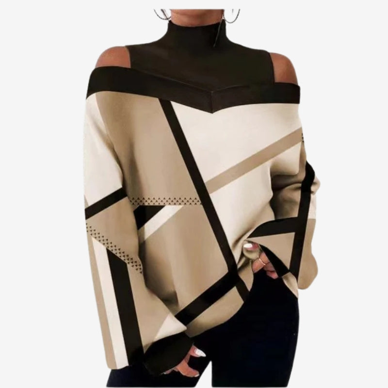 Luma – Maglione stampato con maniche lunghe e collo alto