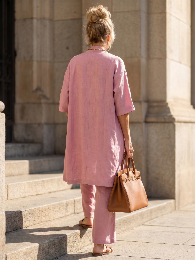Renata | Set Relaxed a Tre Pezzi con Top e Pantaloni