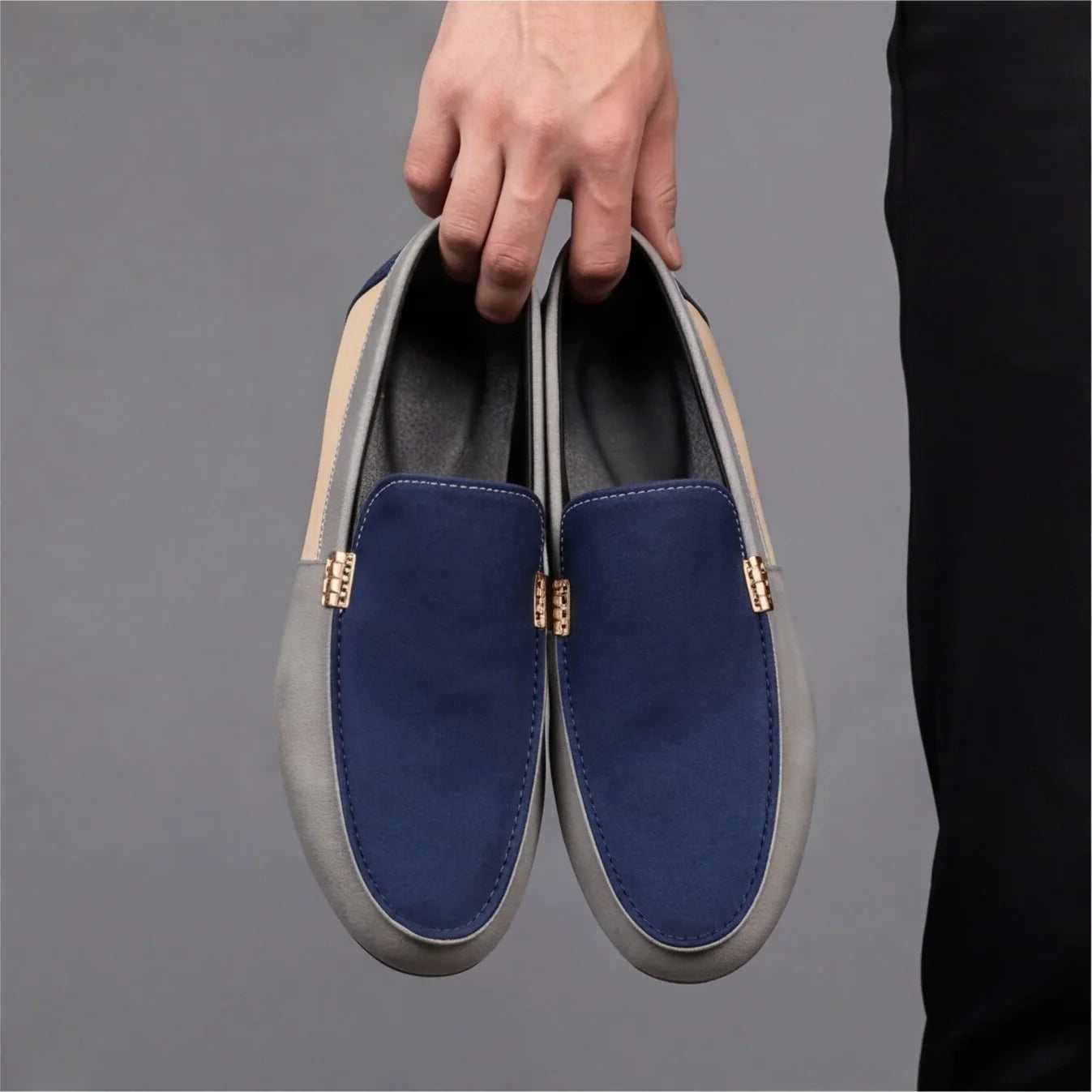 Adriano | Loafer Canvas Uomo - Blu