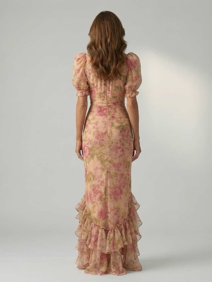 Vianne | Abito Maxi con Scollo Alto Delicato