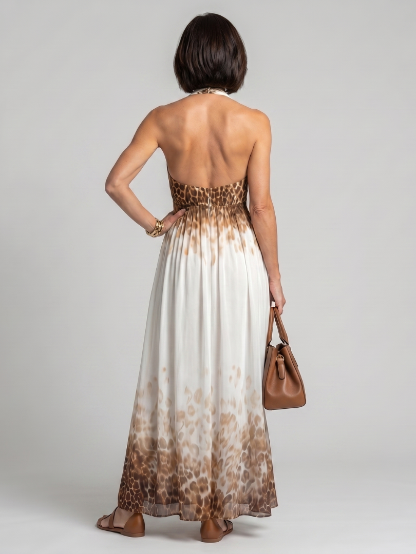 Elena | Abito Midi Bianco Plissettato