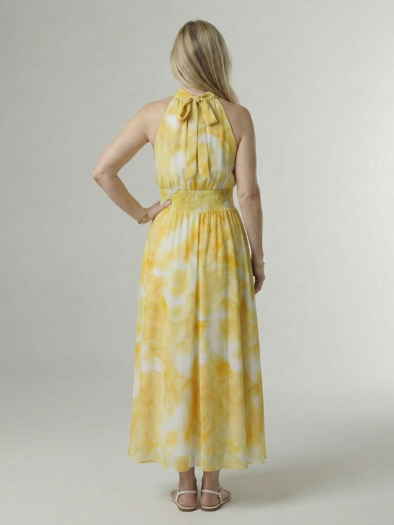 Sylin | Abito Midi con Scollo All’Americana e Vita Arricciata