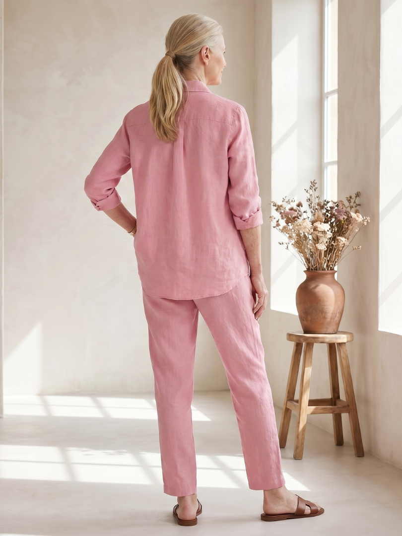 Nora | Completo Camicia a Maniche Lunghe e Pantaloni Affusolati