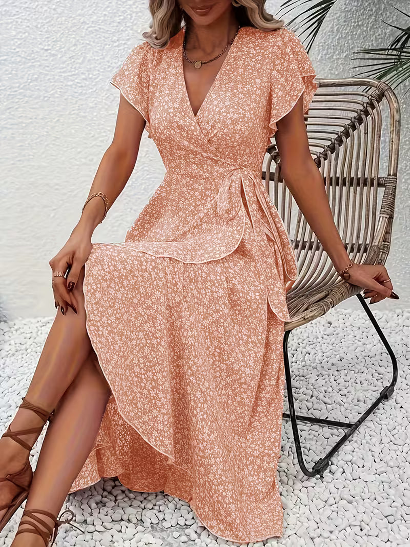 Marta | Vestido floral cruzado con escote en V