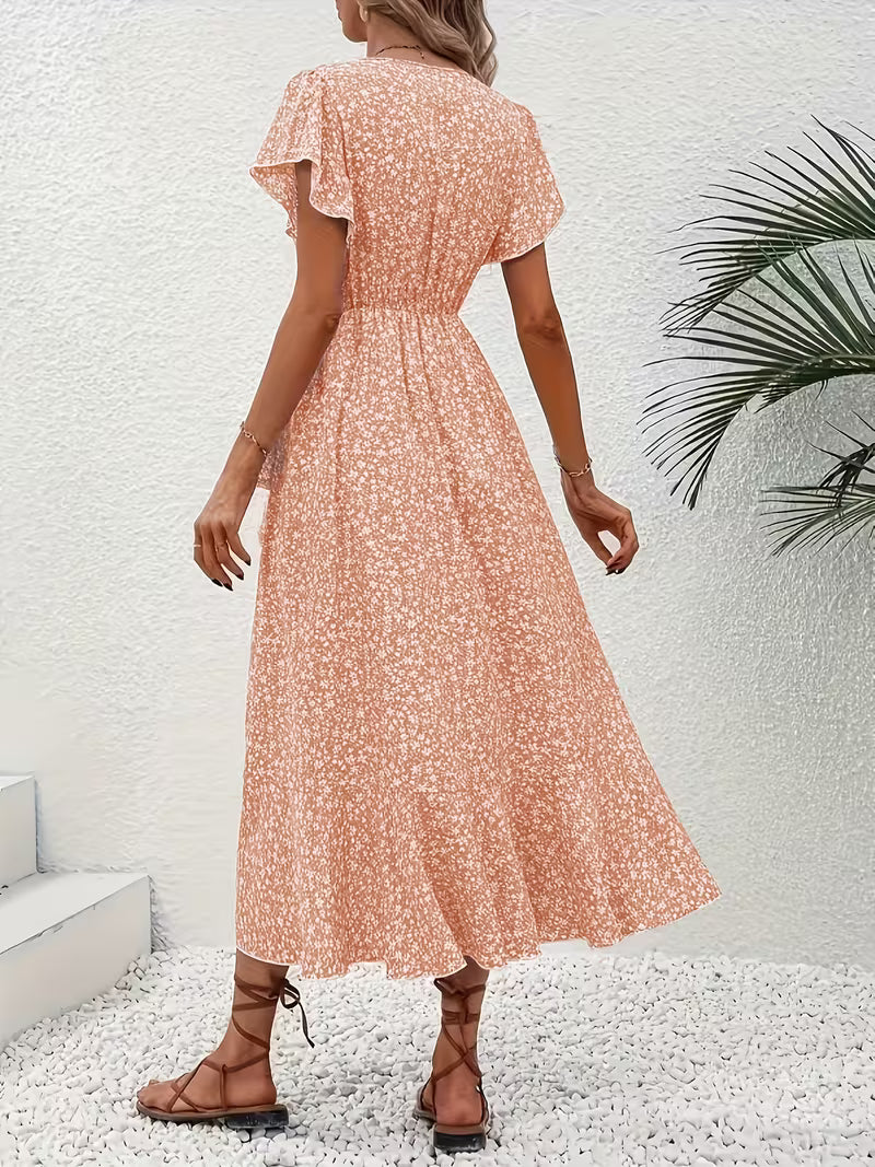 Marta | Vestido floral cruzado con escote en V
