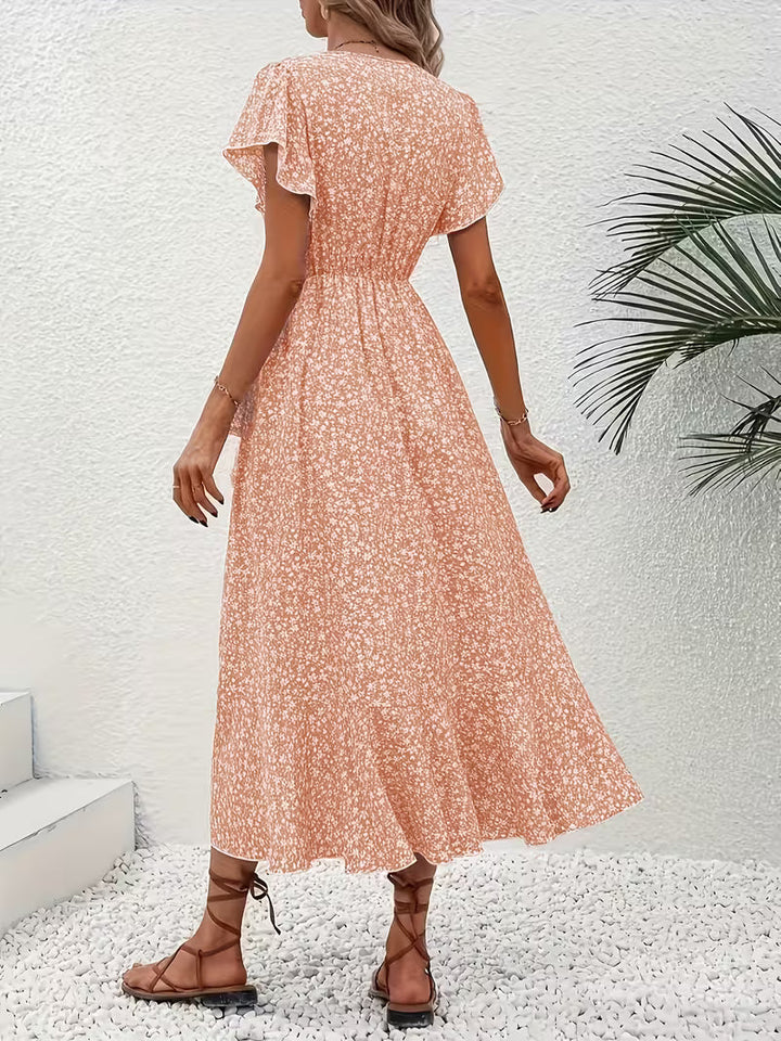 Marta | Vestido floral cruzado con escote en V