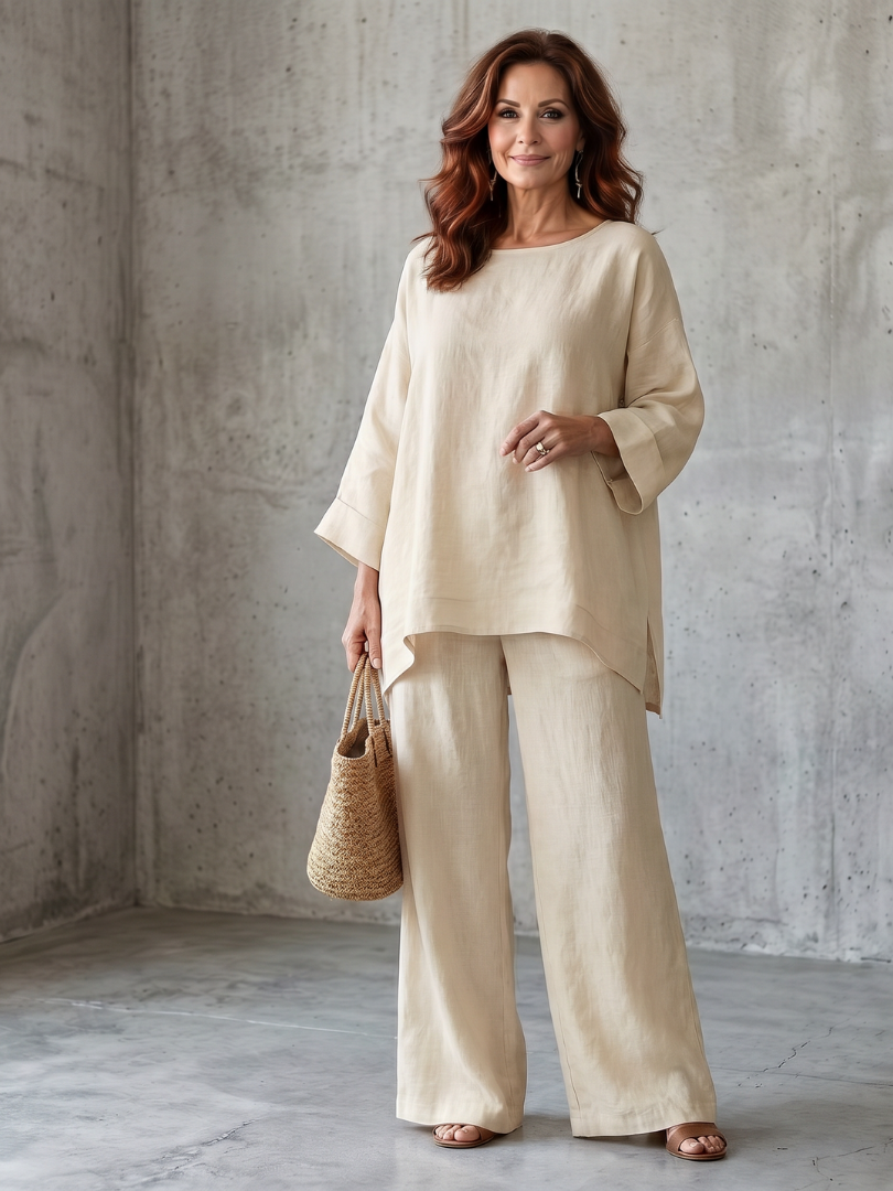 Giovana | Set Tunica Oversize e Pantaloni a Gamba Larga