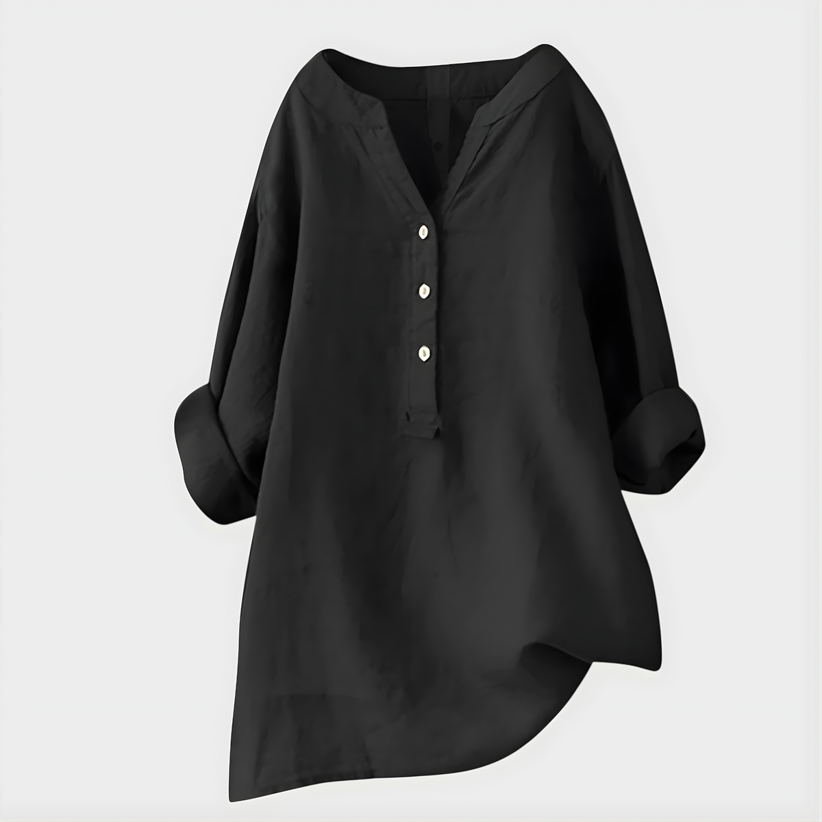Lora | Blusa in cotone e lino con scollo a V