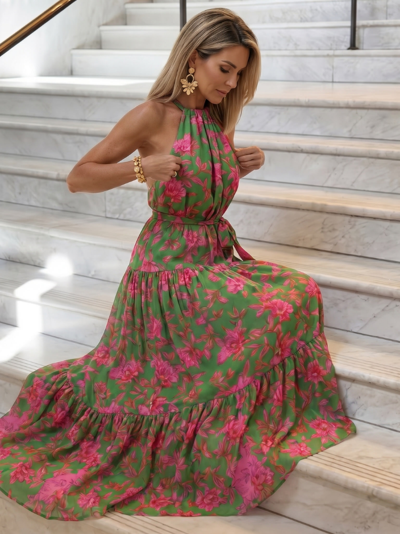 Gabriele | Abito midi halter drappeggiato