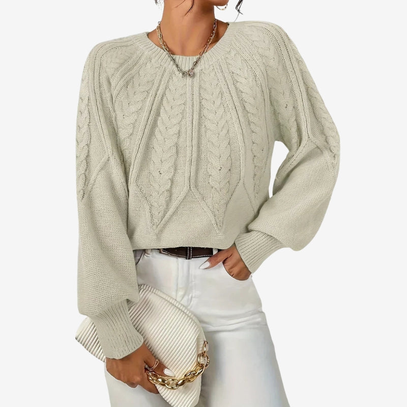 Freya - Maglione a maniche lunghe con scollo rotondo