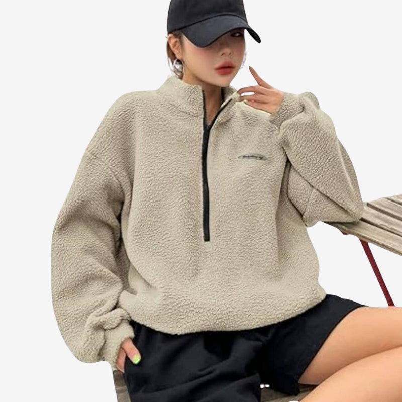 Amelia - Maglione oversize a maniche lunghe con collo alto
