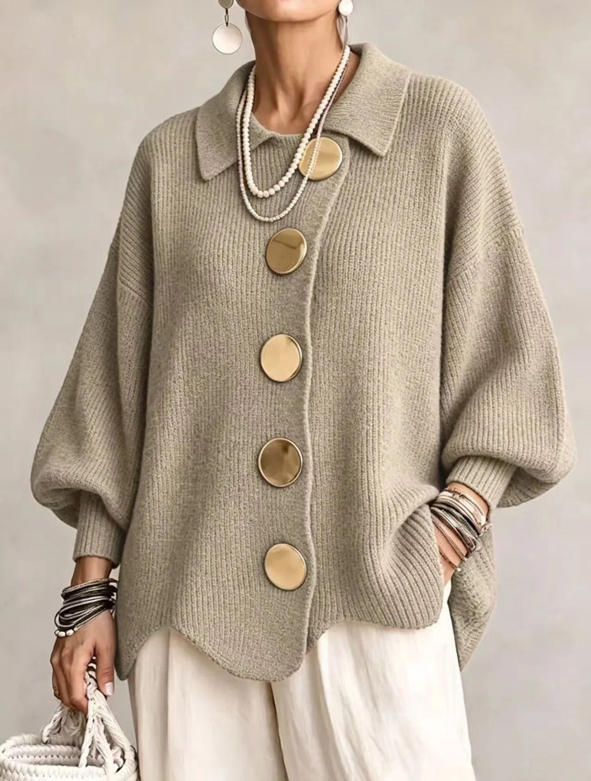 Loretta | Cardigan Oversize con Colletto