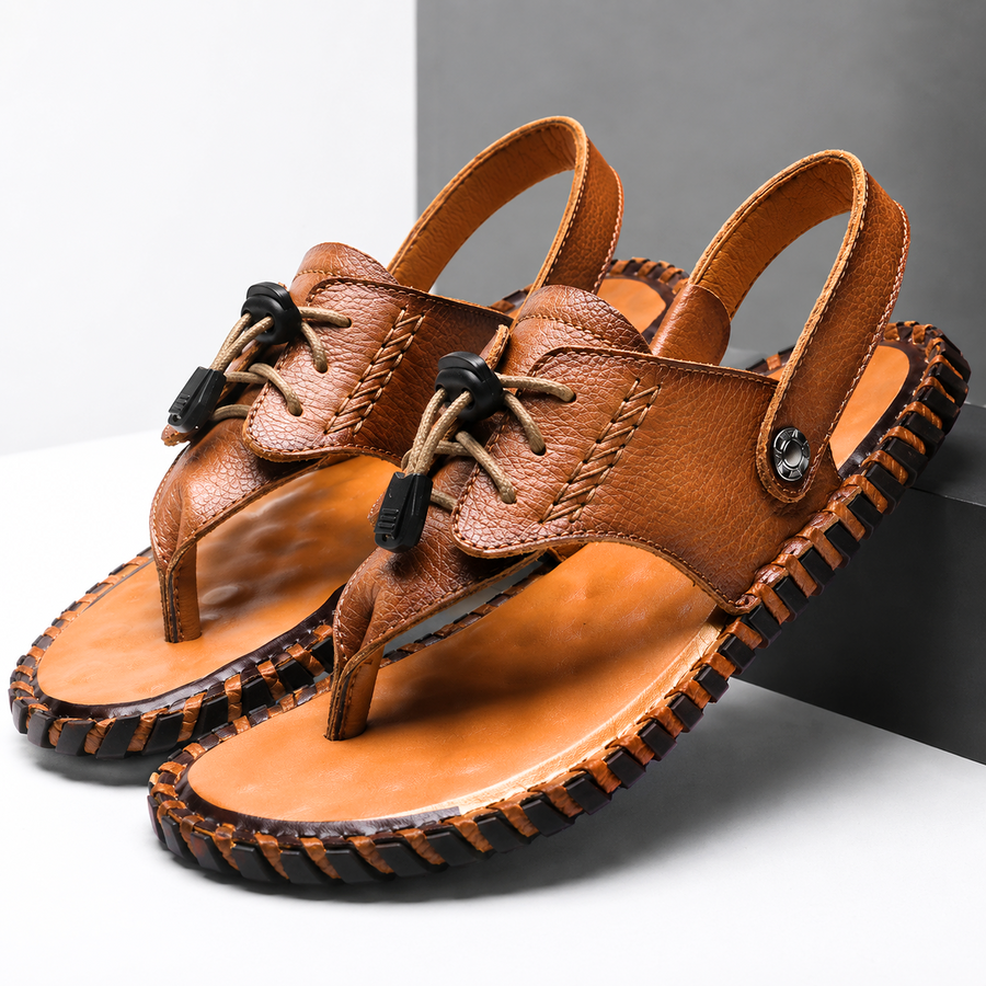 Renzo sandalo uomo cognac 1