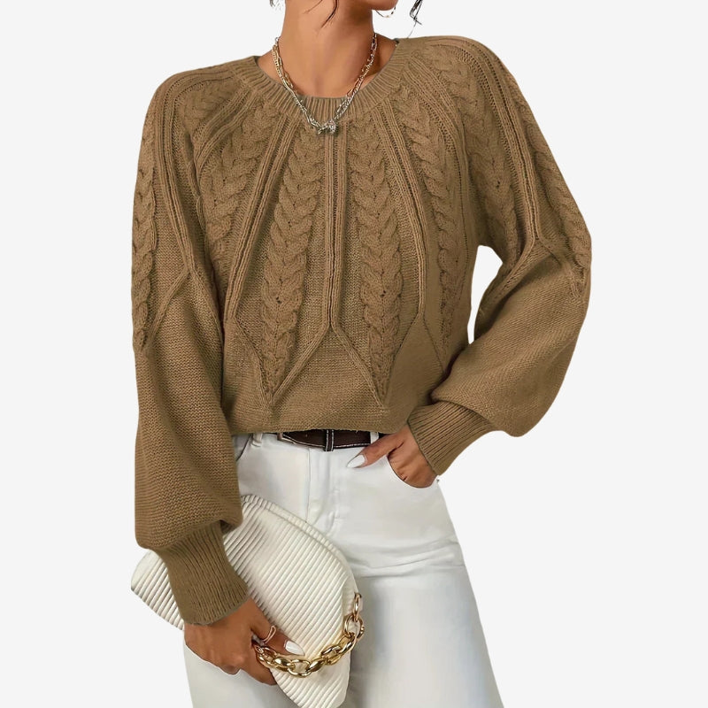Freya - Maglione a maniche lunghe con scollo rotondo