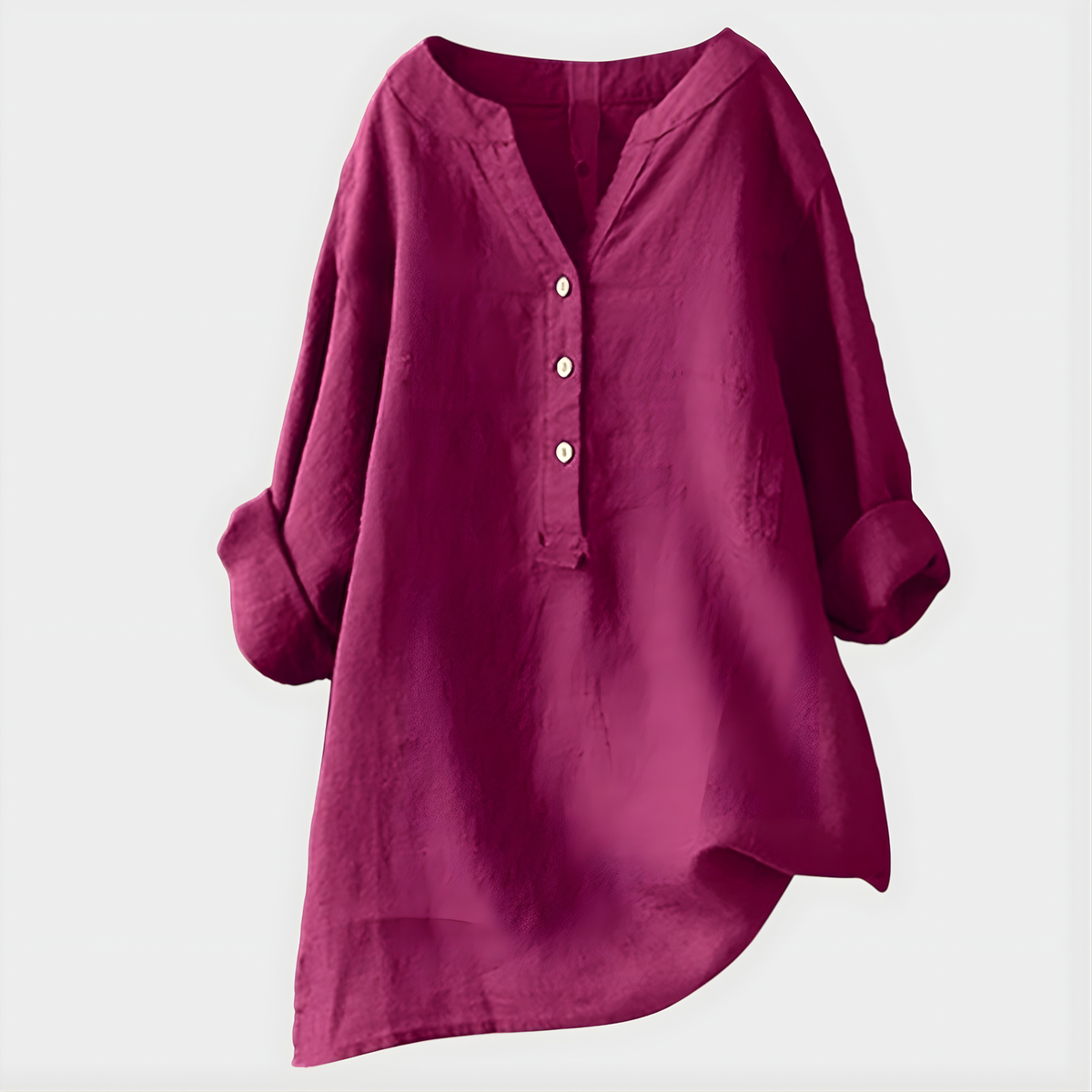 Lora | Blusa in cotone e lino con scollo a V
