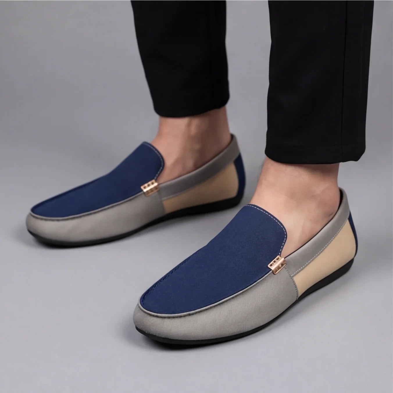 Adriano | Loafer Canvas Uomo - Blu