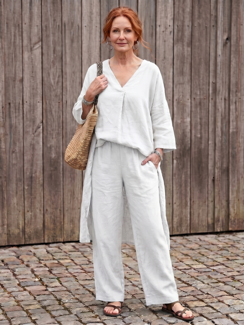 Madalena | Set Tunica Ampia e Pantaloni a Gamba Larga