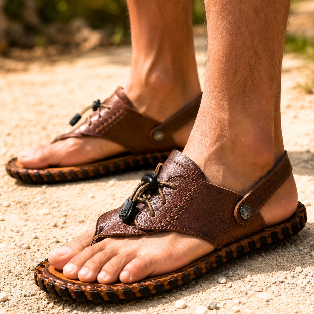 Renzo sandalo uomo cognac 6