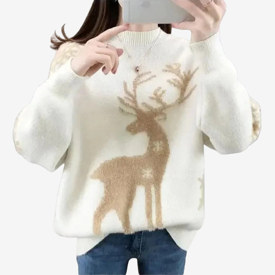 Millie – Maglione stampato a maniche lunghe con scollo rotondo