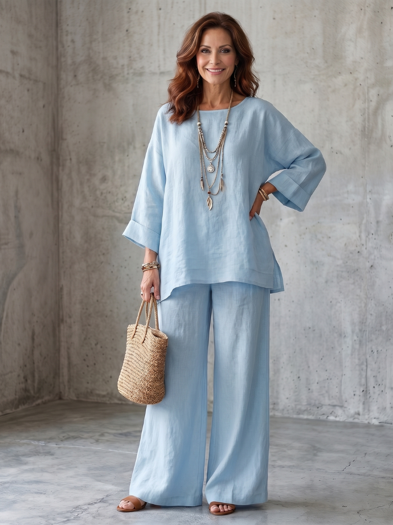 Giovana | Set Tunica Oversize e Pantaloni a Gamba Larga