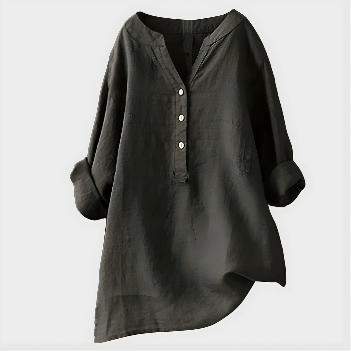 Lora | Blusa in cotone e lino con scollo a V