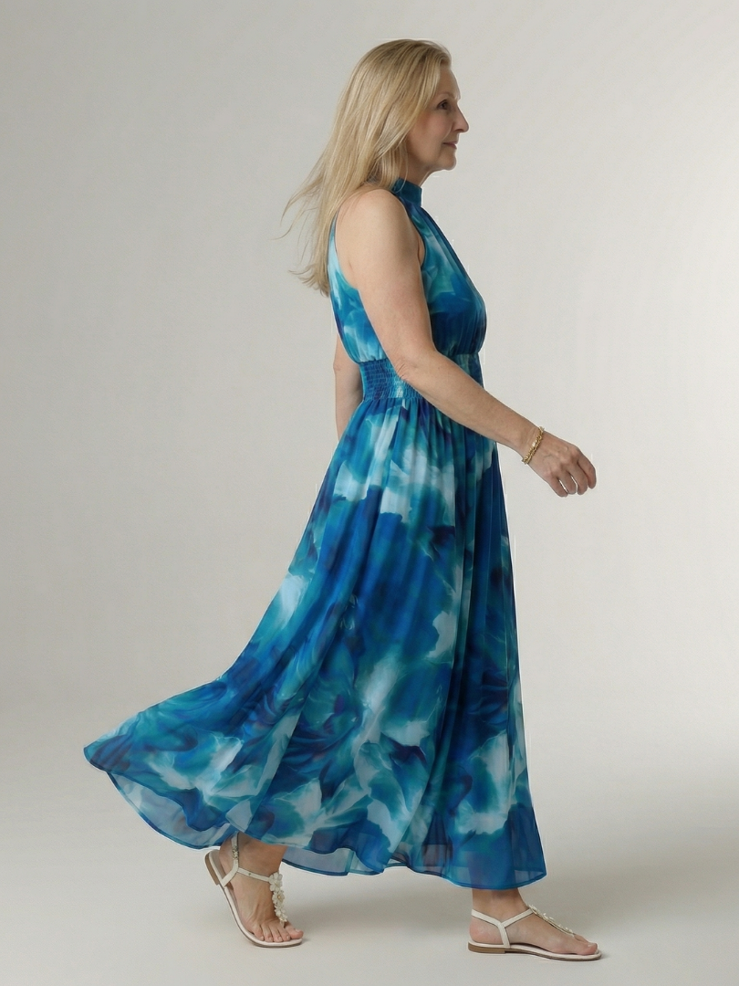 Sylin | Abito Midi con Scollo All’Americana e Vita Arricciata