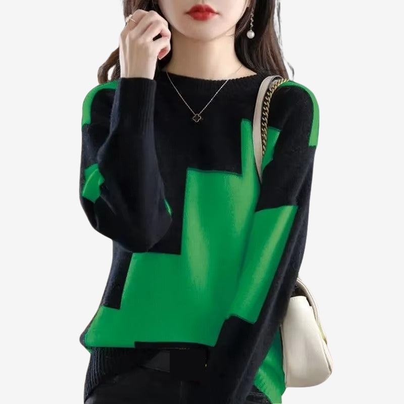 Feline - Maglione a maniche lunghe con scollo rotondo