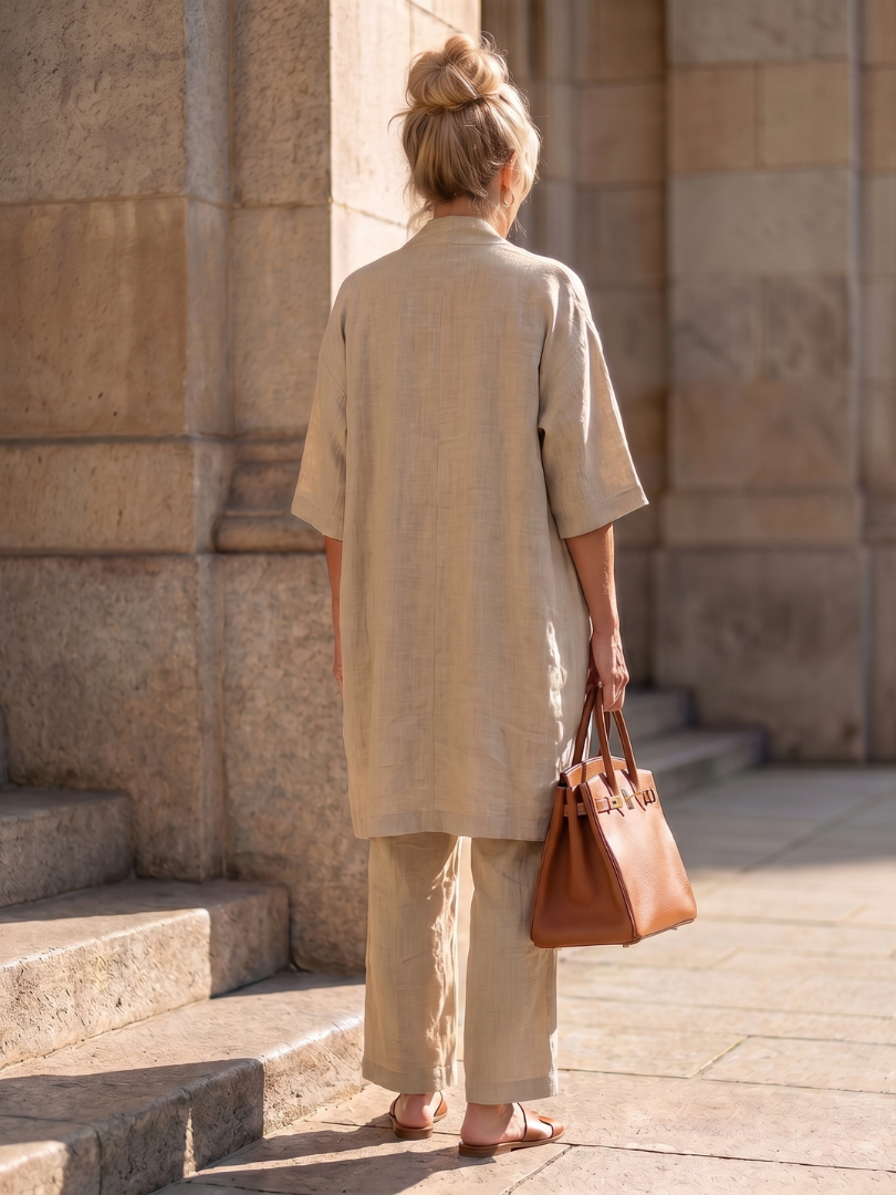 Renata | Set Relaxed a Tre Pezzi con Top e Pantaloni