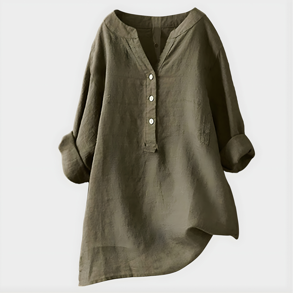 Lora | Blusa in cotone e lino con scollo a V