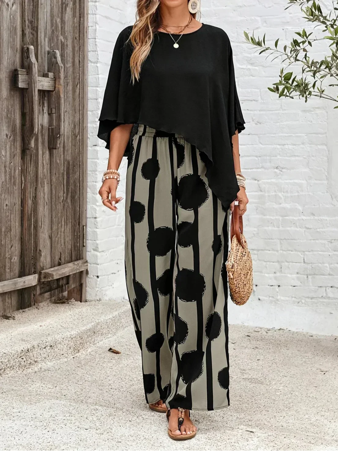 Aaliyah | set due pezzi con vita elastica