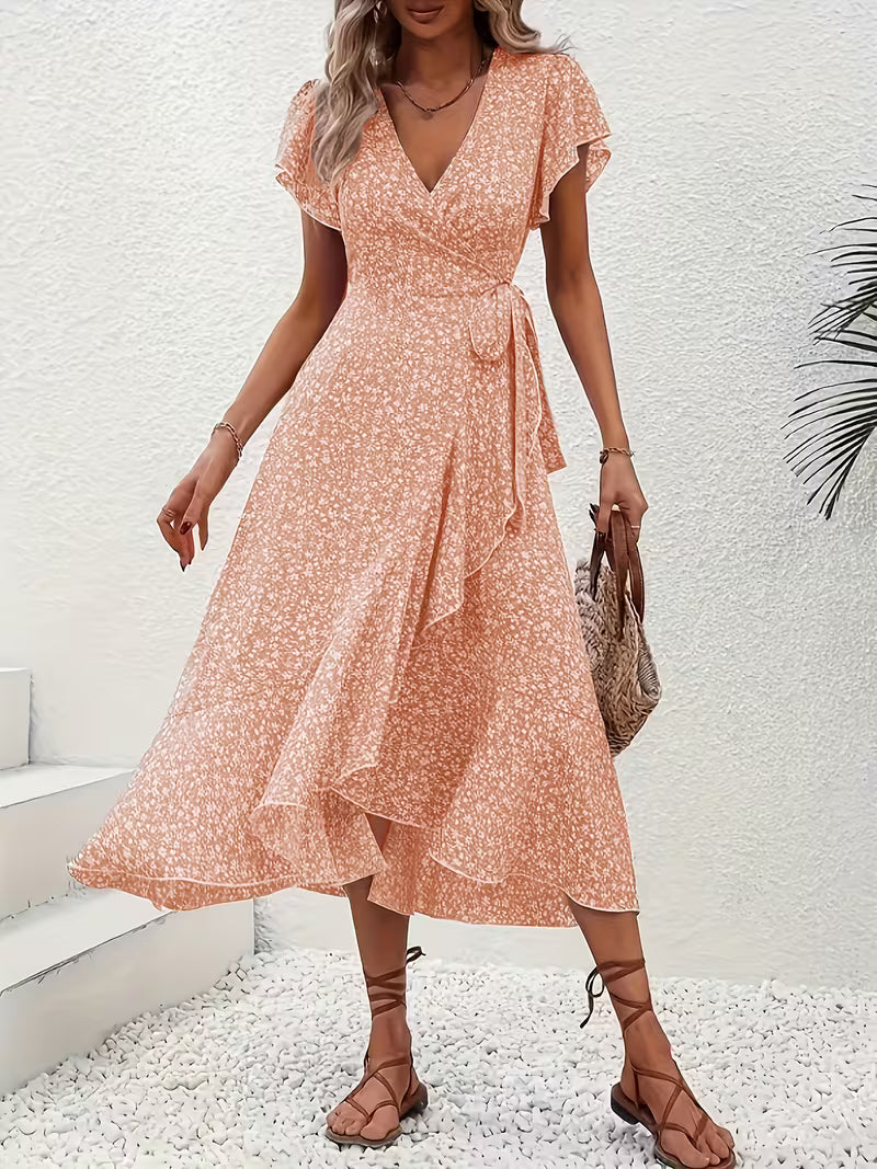 Marta | Vestido floral cruzado con escote en V