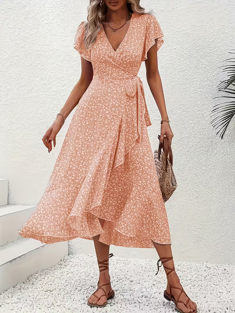 Marta | Vestido floral cruzado con escote en V