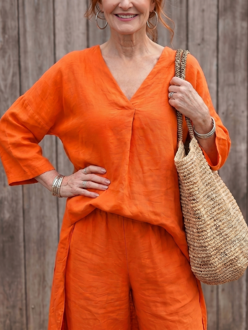 Madalena | Set Tunica Ampia e Pantaloni a Gamba Larga