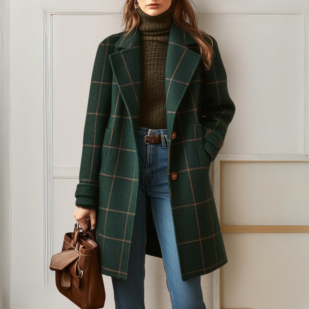 Sabina | Cappotto lungo in tweed a quadri