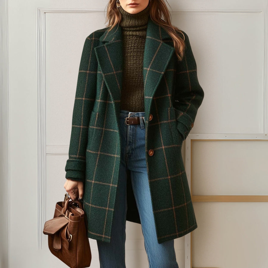Sabina | Cappotto lungo in tweed a quadri