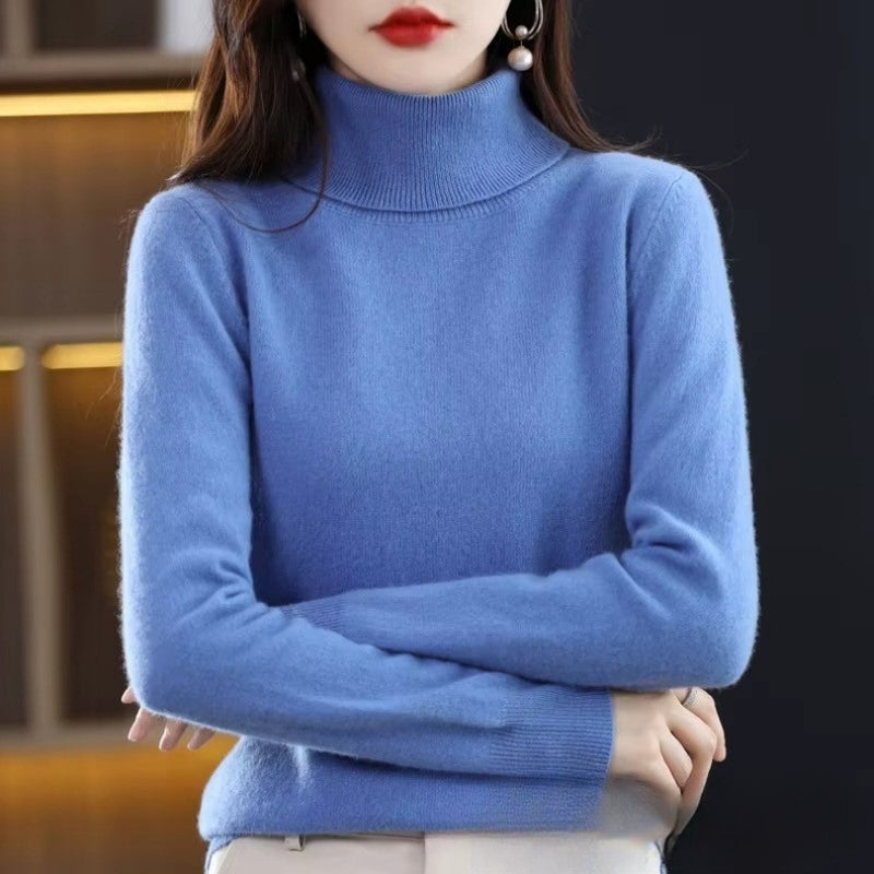Kiara - Maglione a collo alto a maniche lunghe con orlo e polsini a costine | Facile da mettere e togliere | Taglie S–2XL | Blu, Verde, Bianco, Viola, Rosso, Grigio, Marrone, Kaki, Rosa, Arancione, Nero, Azzurro