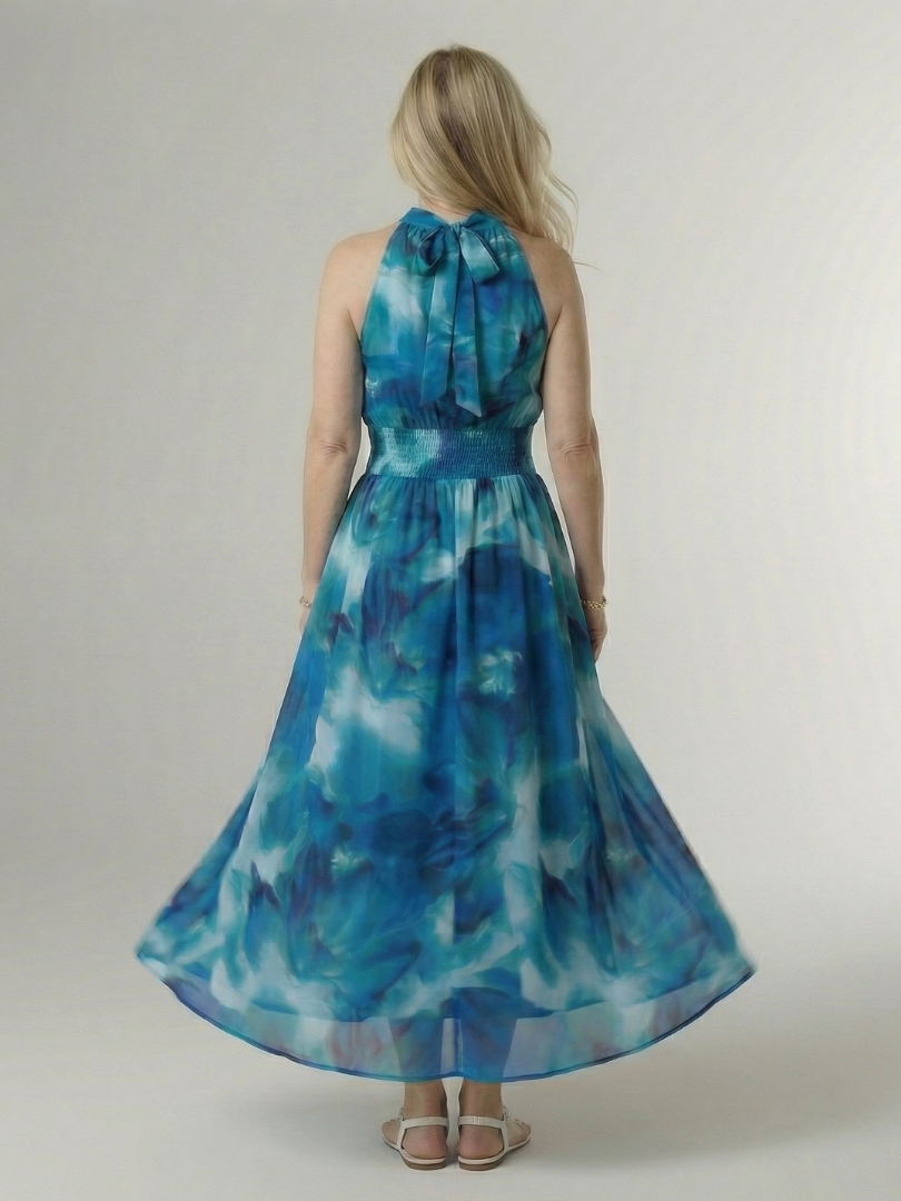 Sylin | Abito Midi con Scollo All’Americana e Vita Arricciata