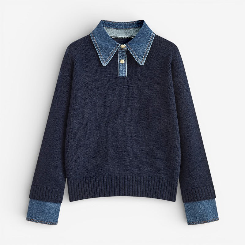Clara – Maglione con maniche lunghe, colletto e bottoni