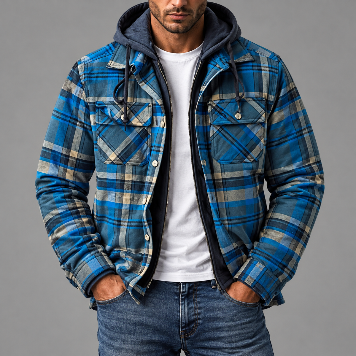 Silvano | Giacca Uomo con Cappuccio Stile Boscaiolo