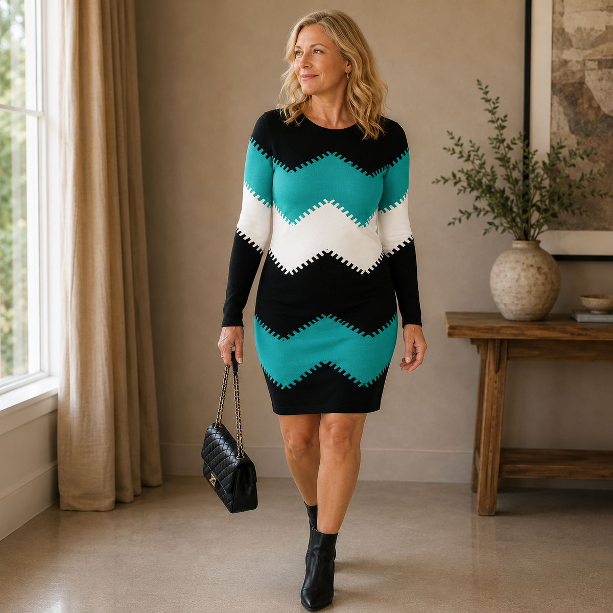 Ziggy™ - Abito in Maglia Chevron